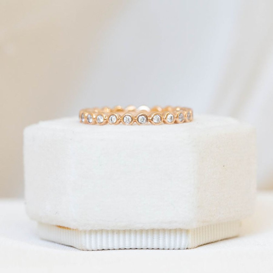 Stackable Rings Malka Diamonds | 14Kr Bezel Bubble Diamond Band