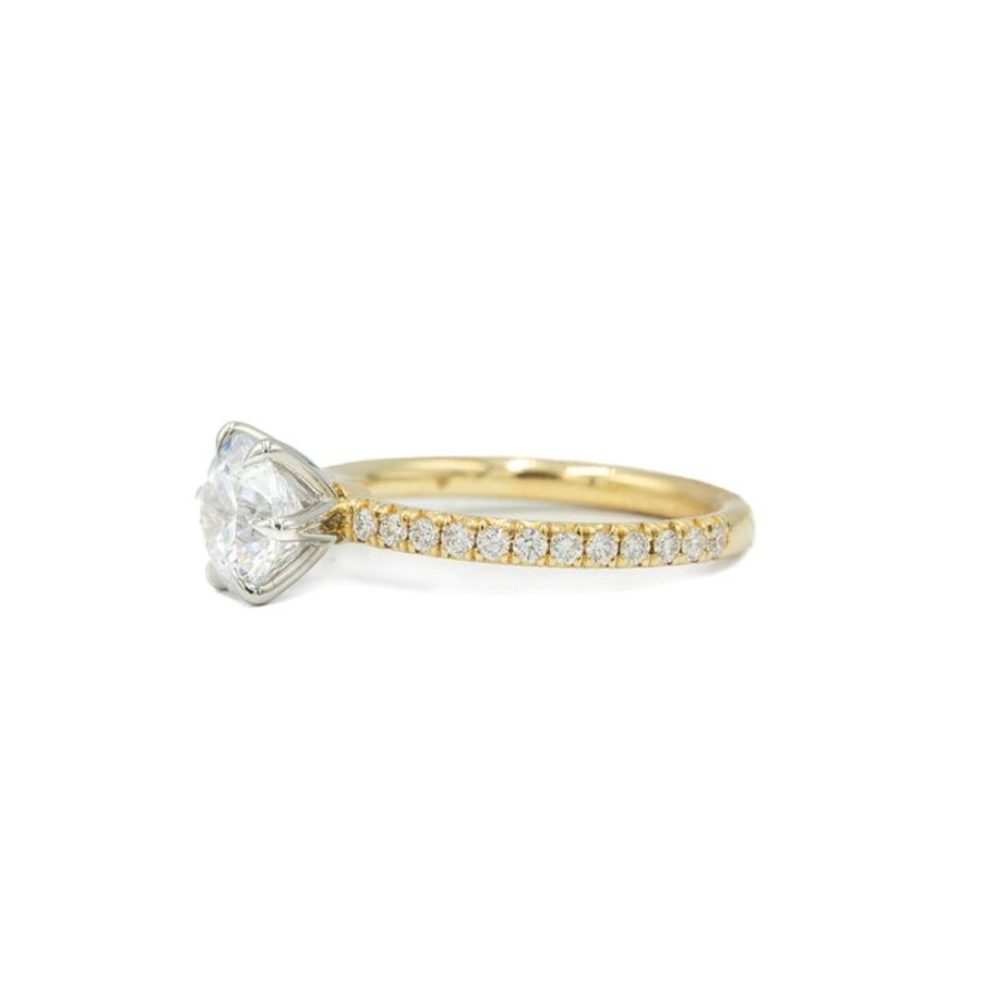 Classic Bridal Malka Diamonds | 14K Yellow Gold 6-Prong French-Set Cathedral